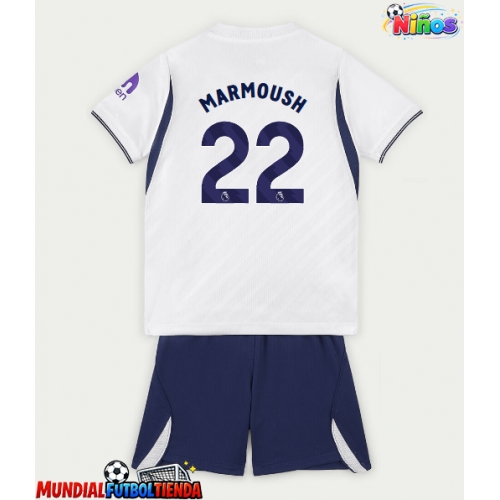 Camiseta Tottenham Hotspur Omar Marmoush #22 Primera Equipación Replica 2026-27 para niños mangas cortas (+ Pantalones cortos)